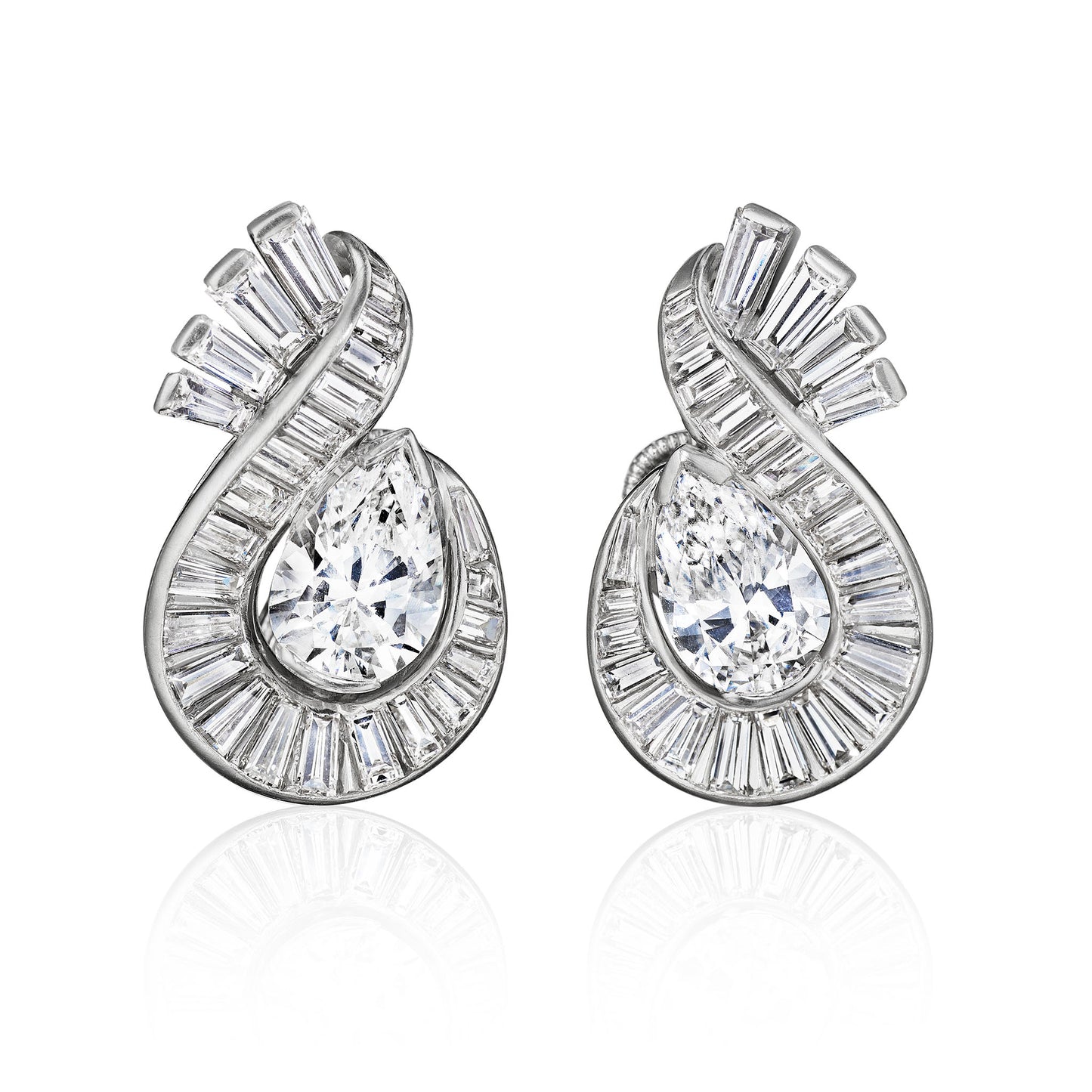 Macklowe Gallery Oscar Heyman Mid-Century Diamond Earrings