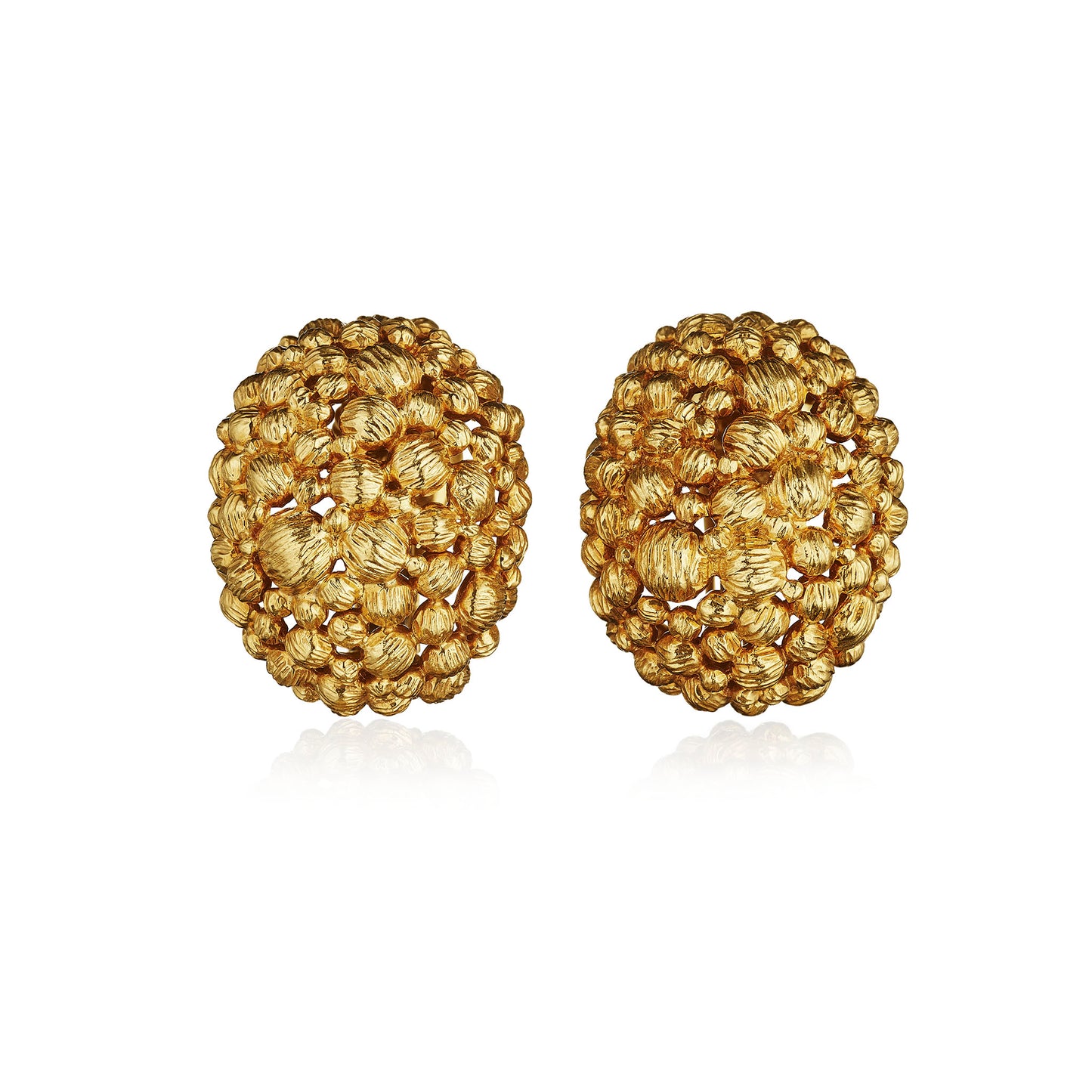 Macklowe Gallery David Webb Textured Gold Earrings