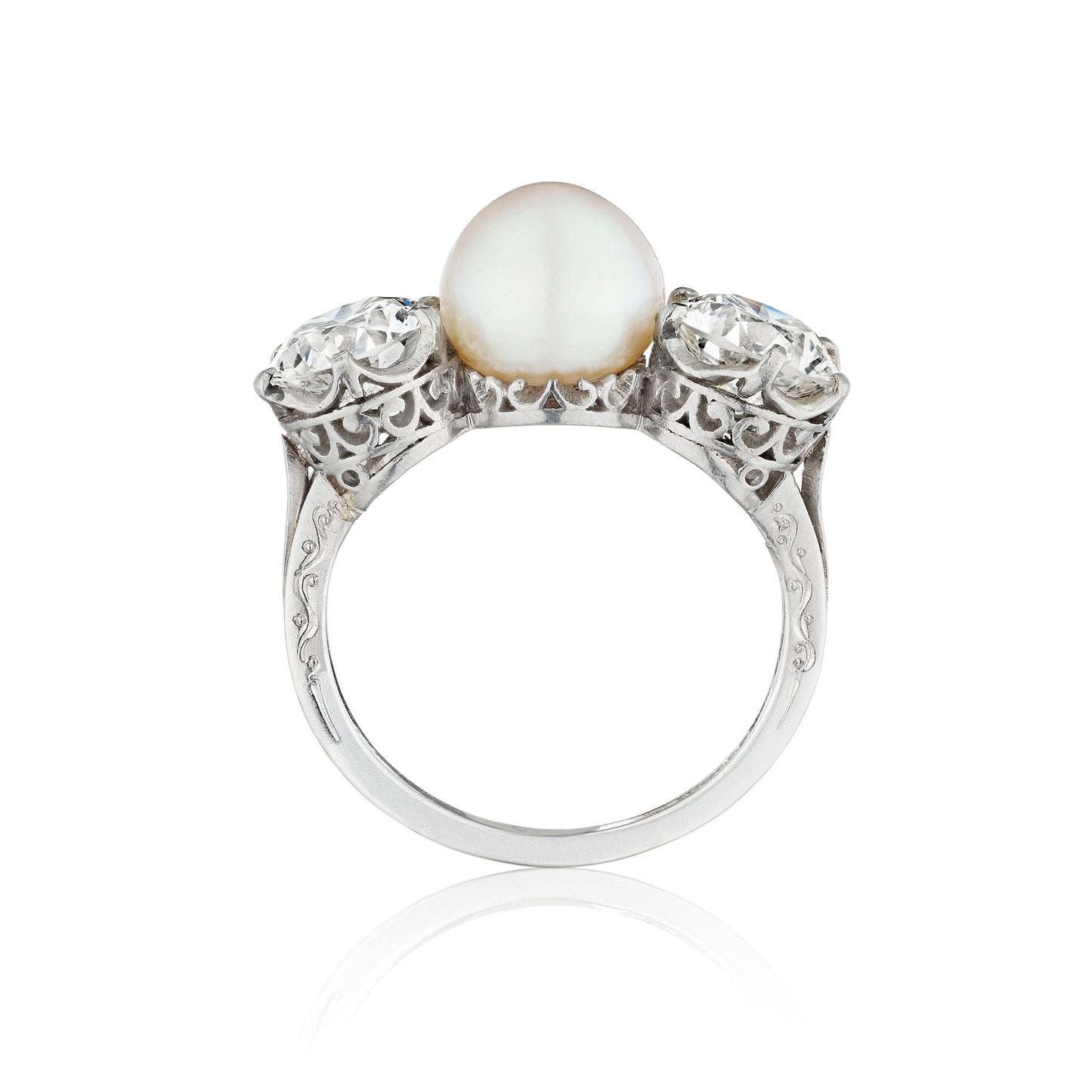 Macklowe Gallery Tiffany & Co. Natural Pearl and Diamond Ring