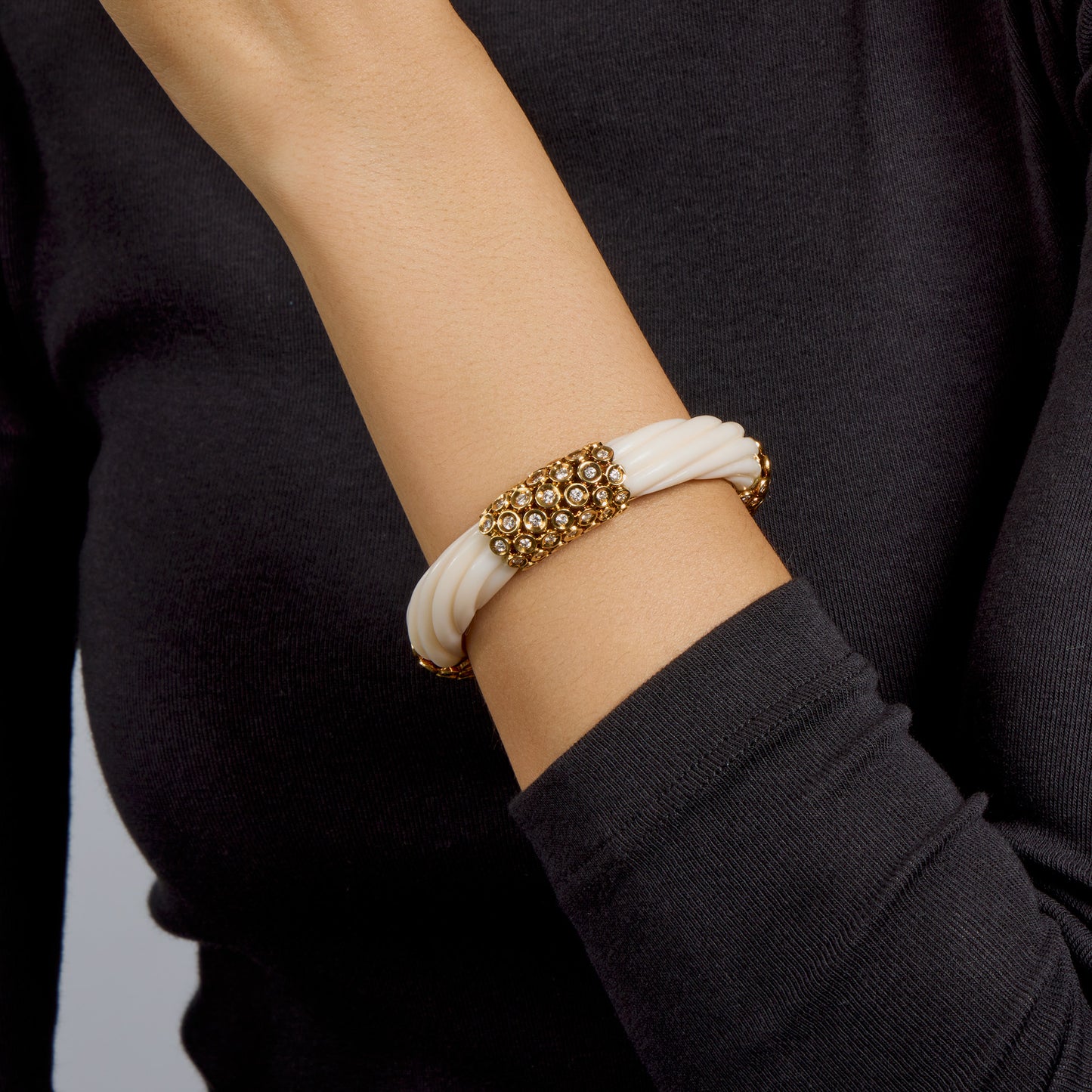 Macklowe Gallery Van Cleef & Arpels White Coral and Diamond Bracelet