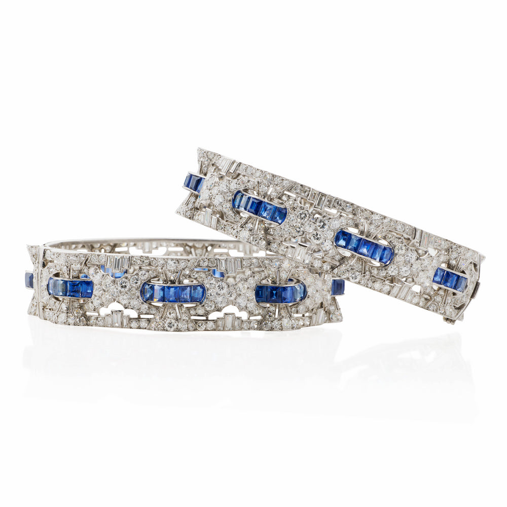 Macklowe Gallery Henri Bloch Pair of Art Deco Bracelets