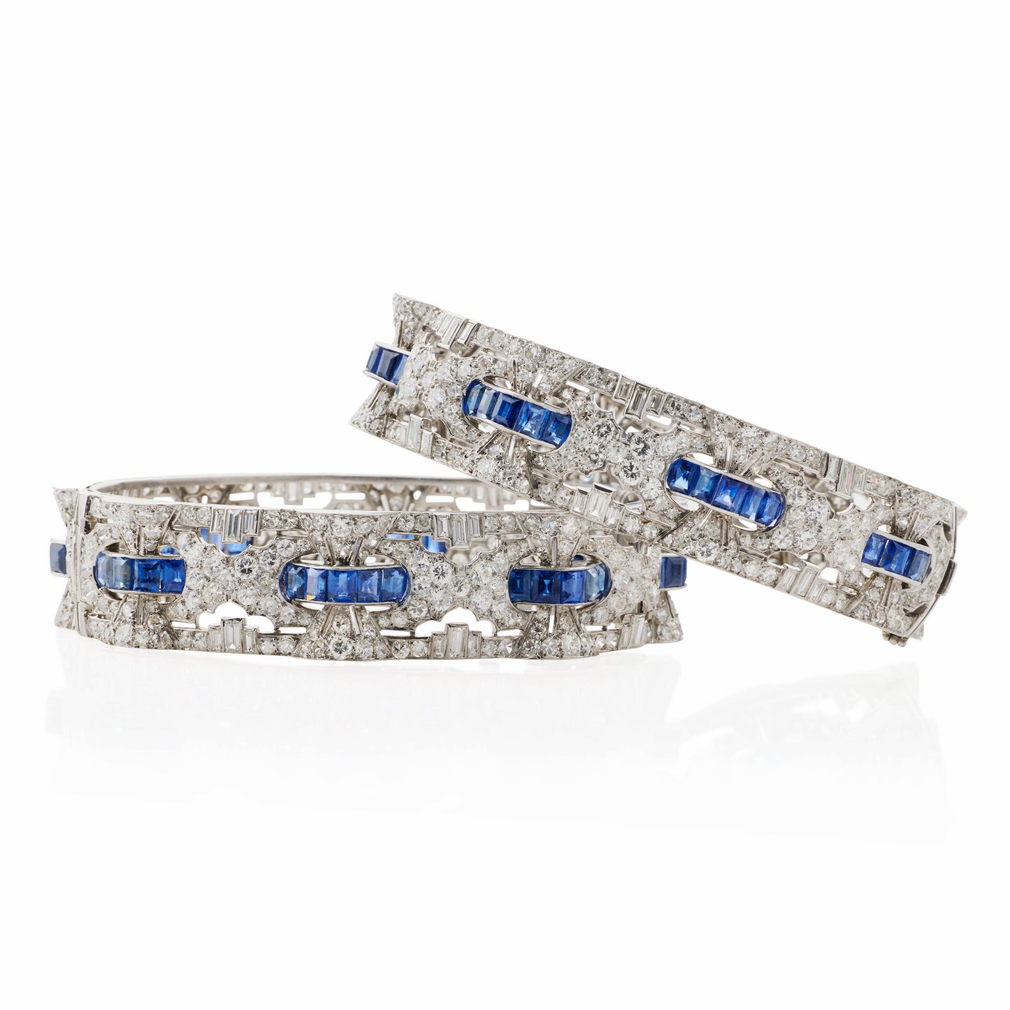 Macklowe Gallery Henri Bloch Pair of Art Deco Bracelets