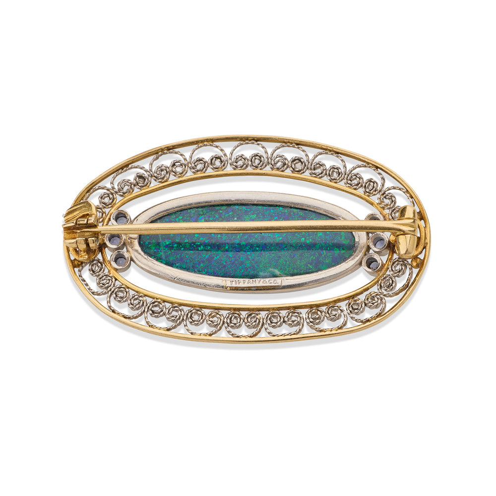 
                      
                        Macklowe Gallery Louis Comfort Tiffany for Tiffany & Co. Black Opal Brooch
                      
                    