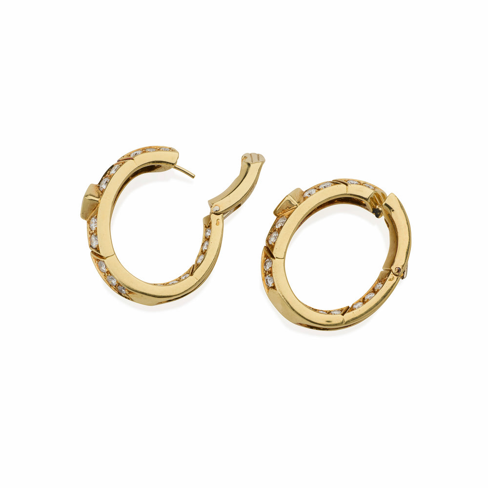 Macklowe Gallery Van Cleef & Arpels Ruby and Diamond Hoop Earrings