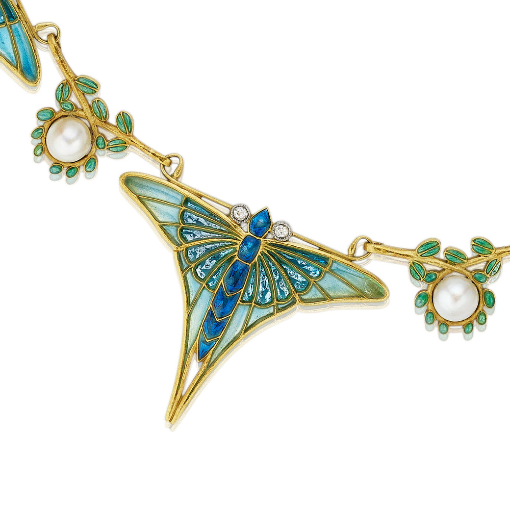 
                      
                        Macklowe Gallery Eugène Feuillâtre Art Nouveau Butterfly Necklace
                      
                    