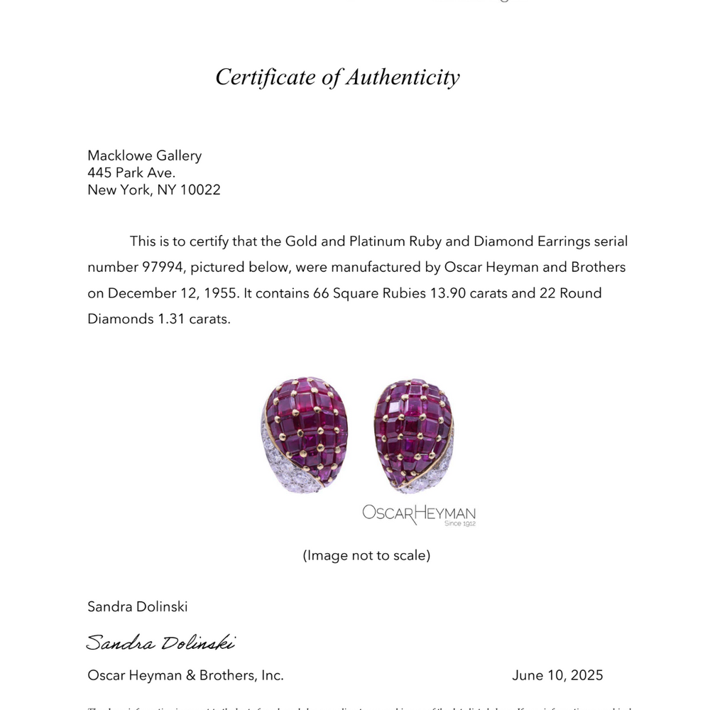 
                      
                        Macklowe Gallery Oscar Heyman Mid-Century Ruby and Diamond Suite
                      
                    