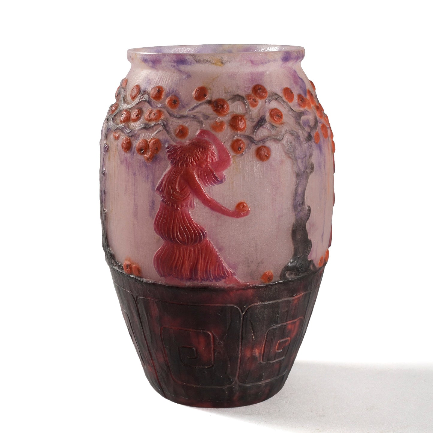 Macklowe Gallery Gabriel Argy-Rousseau "Le Jardin des Hespérides" Pâte de Verre Glass Vase