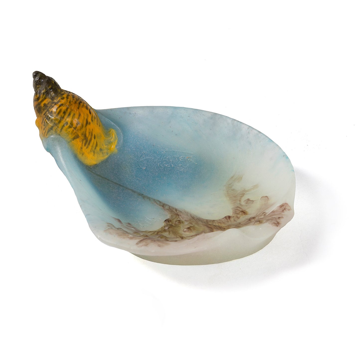 Macklowe Gallery Amalric Walter and Henri Bergé "Buccin" Pâte de verre vide poche