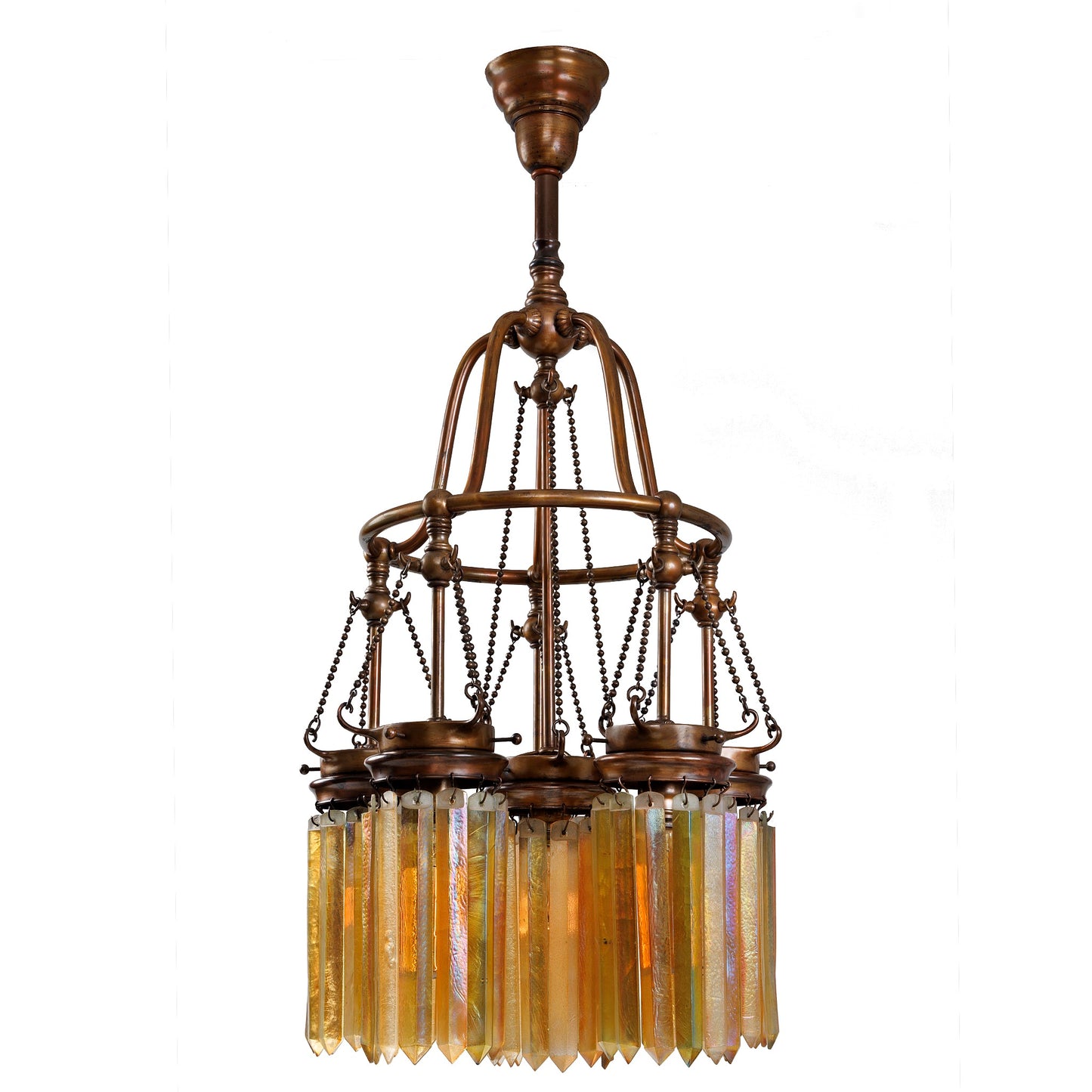 Macklowe Gallery Tiffany Studios New York Five-light "Prism" Chandelier