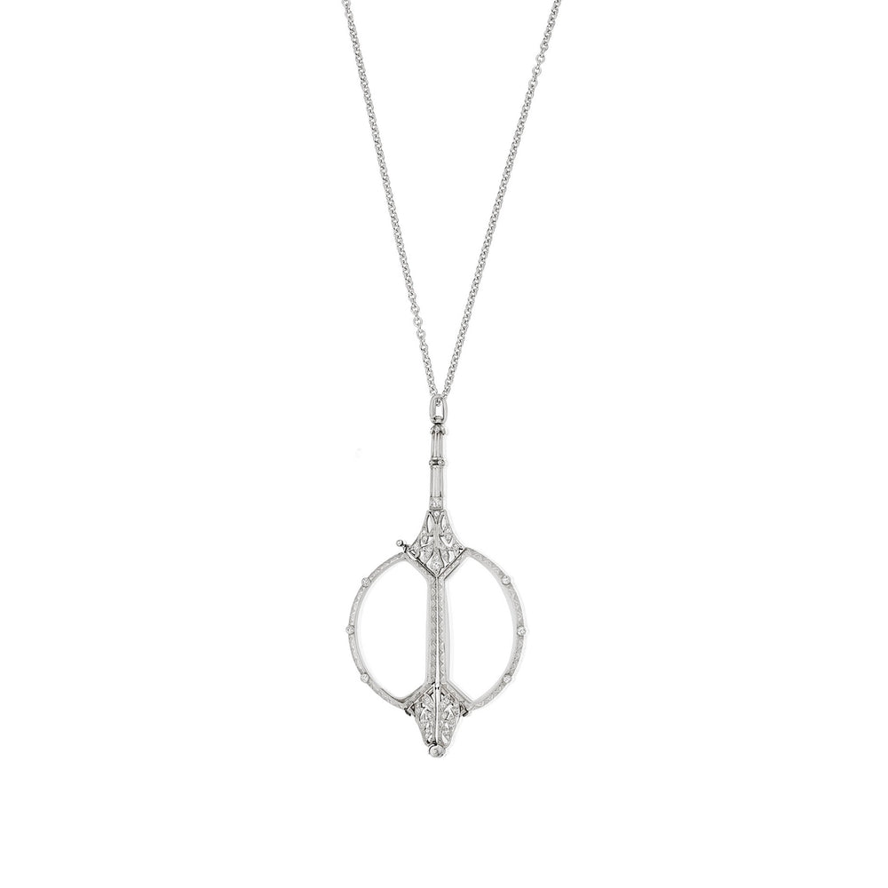 Macklowe Gallery Edwardian Platinum and Diamond Lorgnette Pendant