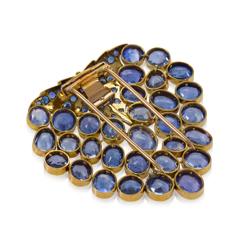 
                      
                        Macklowe Gallery René Boivin Sapphire “Feuille” Brooch
                      
                    