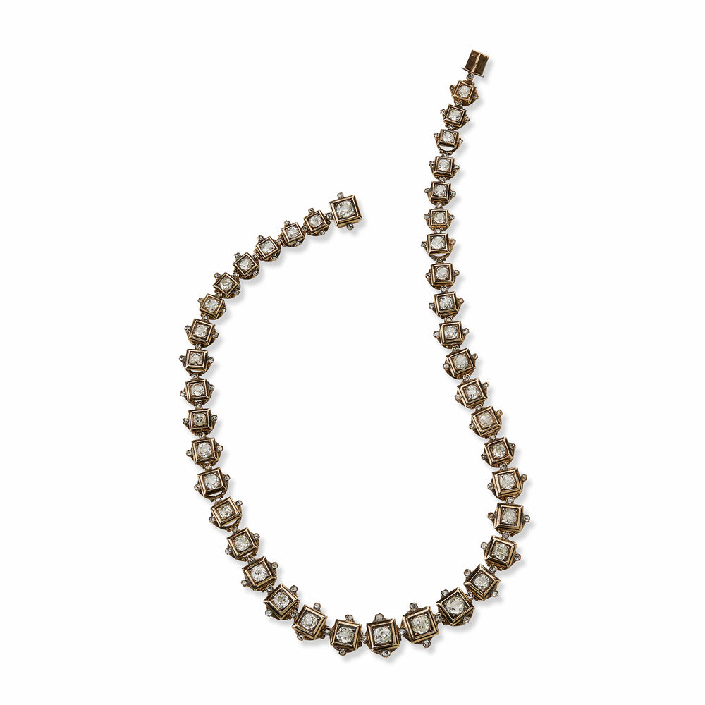
                      
                        Macklowe Gallery Antique Old Mine-cut Diamond Rivière Necklace
                      
                    