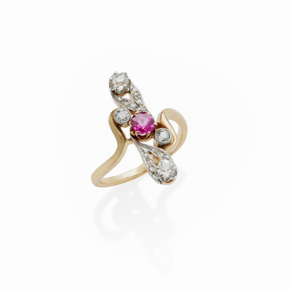 
                      
                        Macklowe Gallery A French Ruby and Diamond Ring
                      
                    