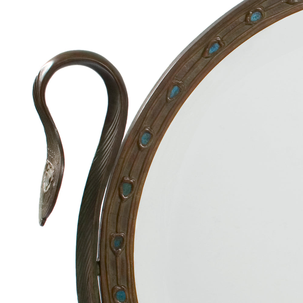 
                      
                        Tiffany Studios New York "Peacock" Favrile Glass and Bronze Mirror
                      
                    