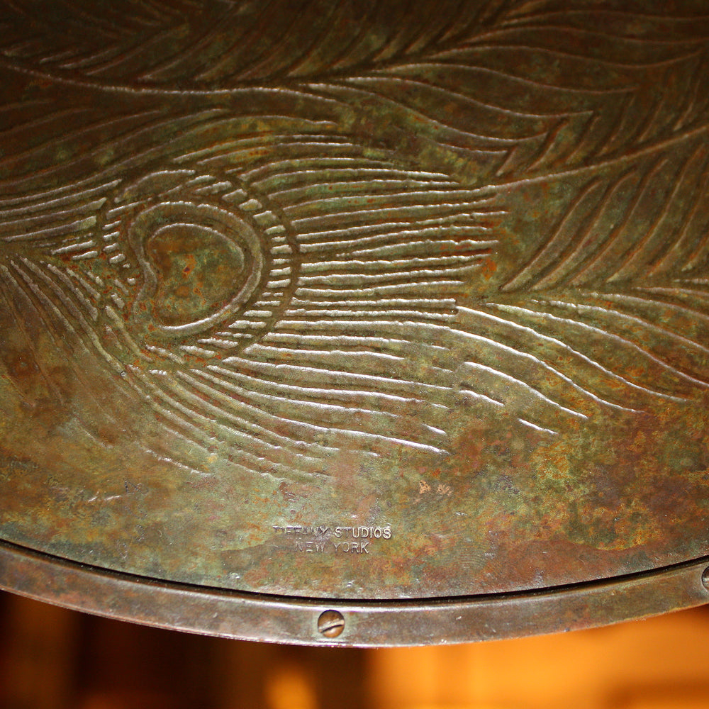 
                      
                        Tiffany Studios New York "Peacock" Favrile Glass and Bronze Mirror
                      
                    